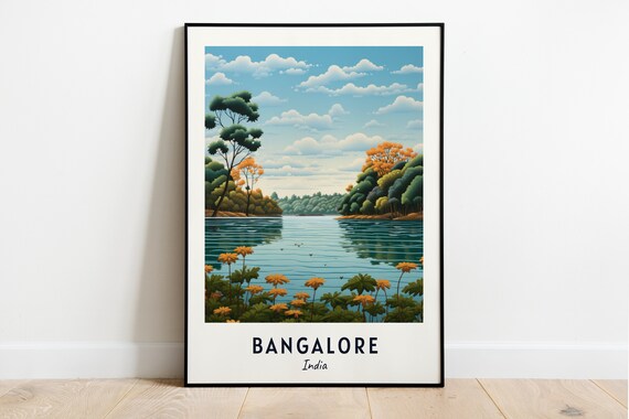 Bangalore India Tranquil Lake Flower Gardens Daytime Shores Poster