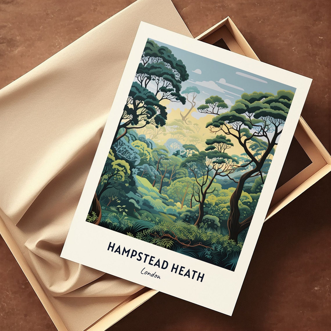 Hampstead Heath London Ancient Woodland In Fresh Green Poster - Image 3