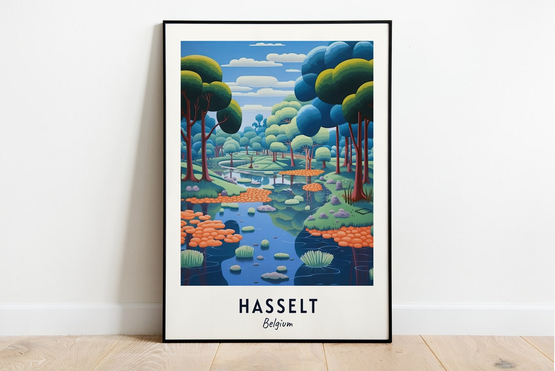 Japanese Garden Travel Print Wall Art Hasselt Belgium City Print Japanese Garden Travel Gift Japanese Garden Poster