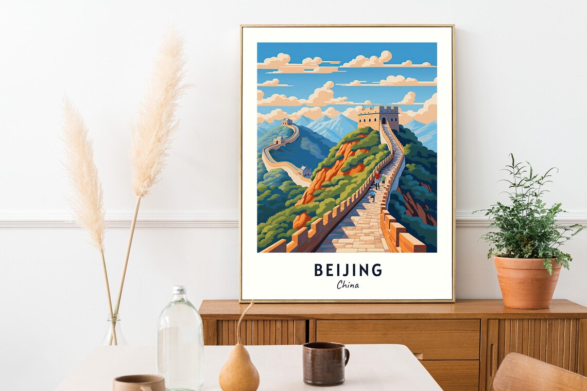 Great Wall Of China Travel Poster, Beijing City Print - Image 2