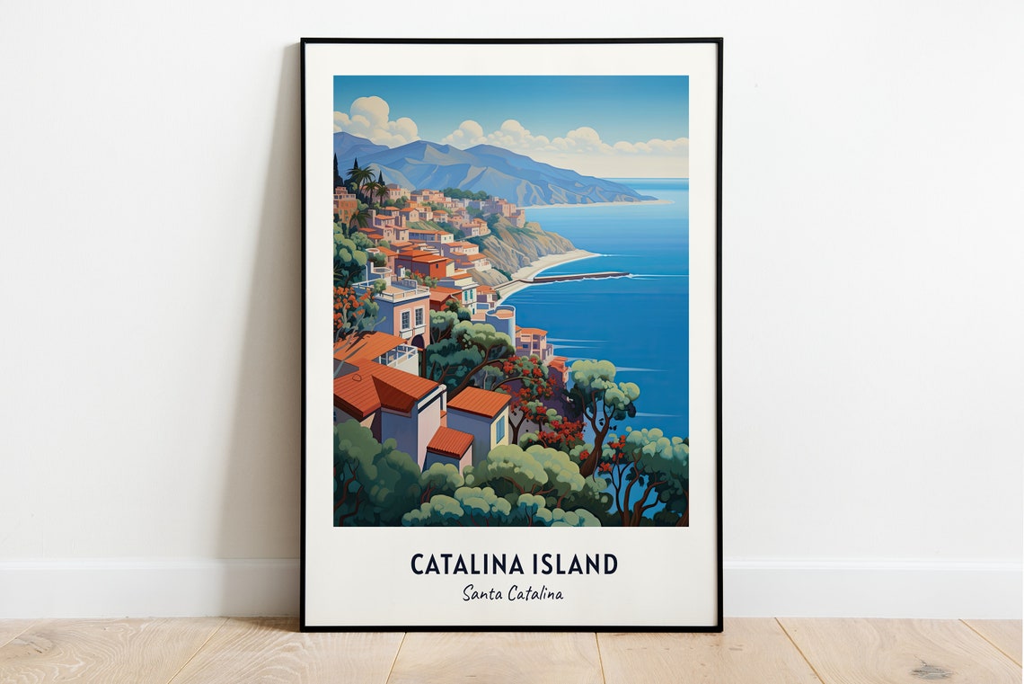 Catalina Island Santa Catalina Travel Print Wall Art Catalina Island Santa Catalina City Print Catalina Island Catalina Island