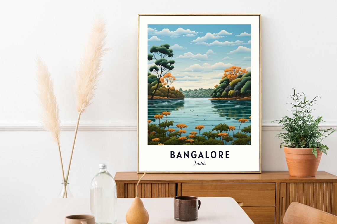 Ulsoor Lake Travel Print Wall Art Bangalore India City Print Ulsoor Lake Travel Gift Ulsoor Lake Poster Travel Gift - Image 2