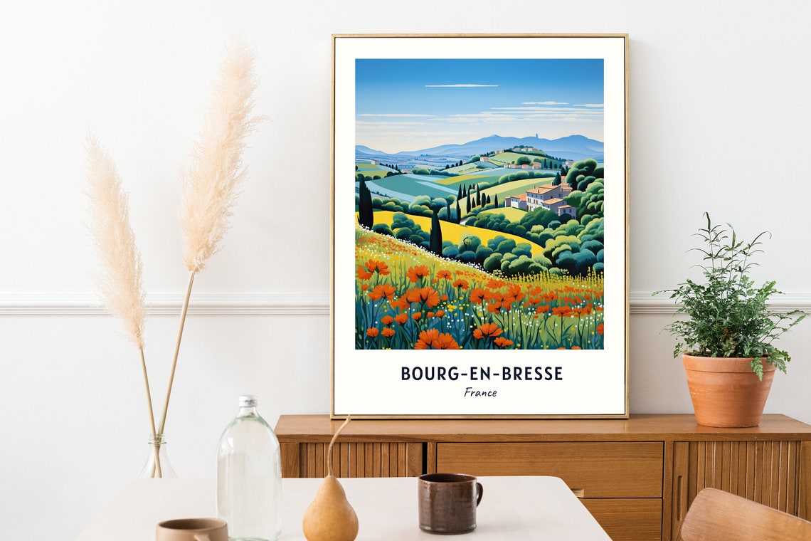 Bourg En Bresse Travel Print Wall Art Bourg En Bresse France City Print Bourg En Bresse Travel Gift Bourg En Bresse City Poster - Image 2
