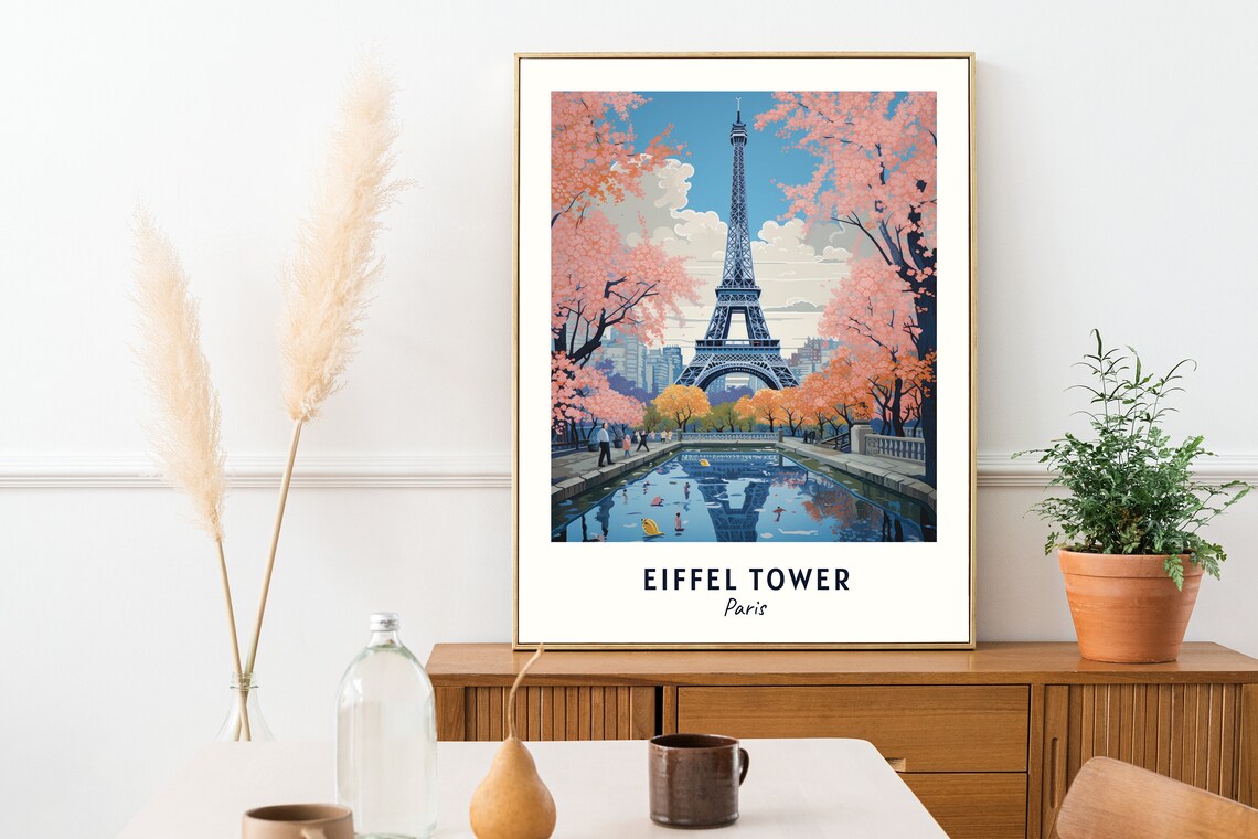 Eiffel Tower Paris Travel Poster, City Wall Art - Image 2