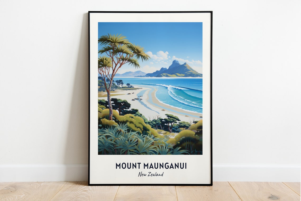 Mount Maunganui New Zealand Travel Print Wall Art Mount Maunganui New Zealand City Print Mount Maunganui New Zealand Travel Gift