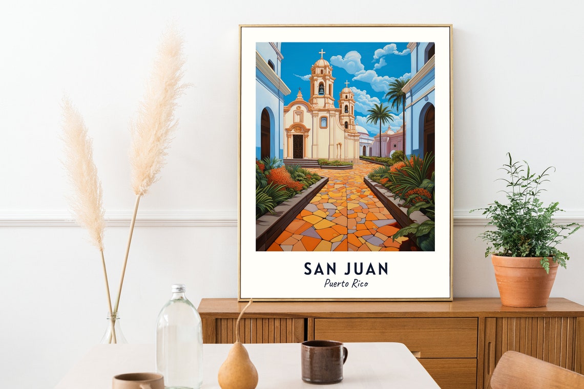 San Juan Bautista Cathedral Travel Print Wall Art San Juan Puerto Rico City Print San Juan Bautista Cathedral Travel Gift Travel Gift - Image 2