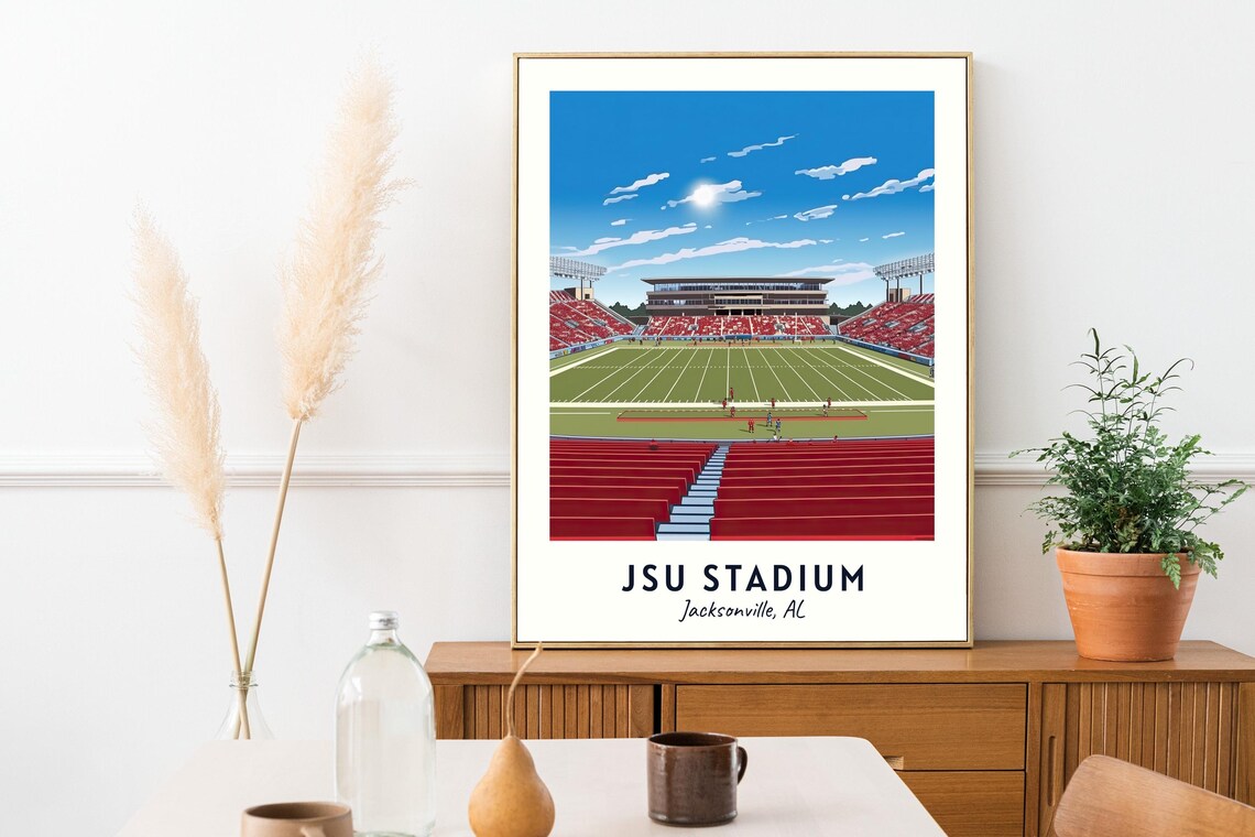 JSU Stadium Jacksonville Alabama Game Day College Football Poster - Image 2