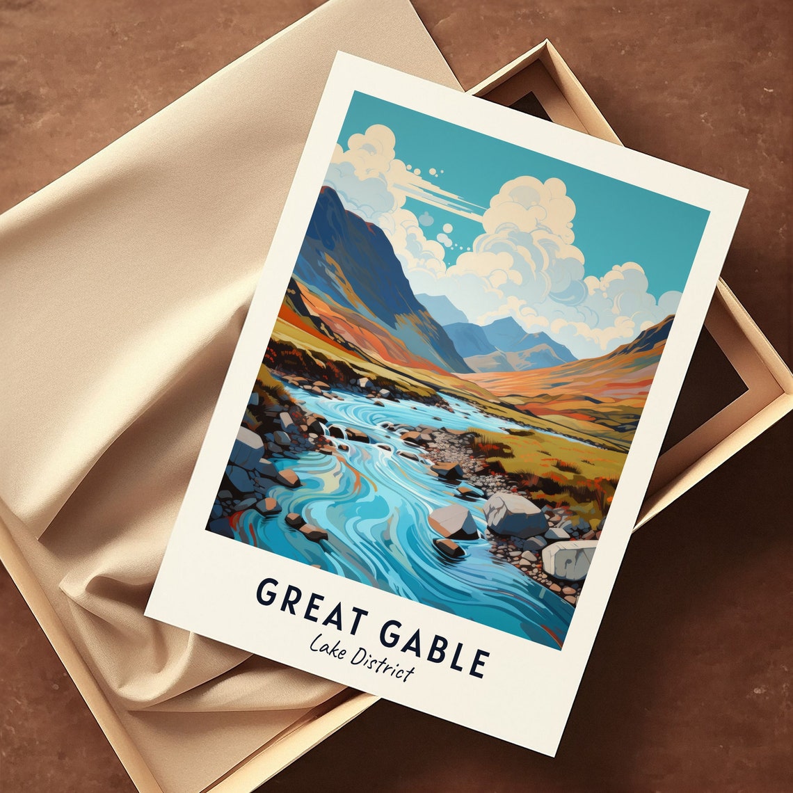 Great Gable Lake District Travel Poster - Image 3