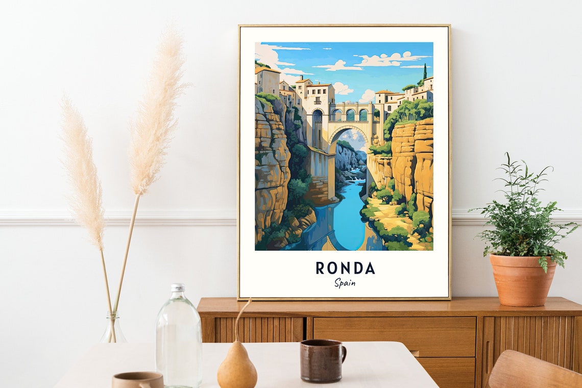 Puente Nuevo Travel Print Wall Art Ronda Spain City Print Puente Nuevo Travel Gift Puente Nuevo Poster Travel Gift - Image 2