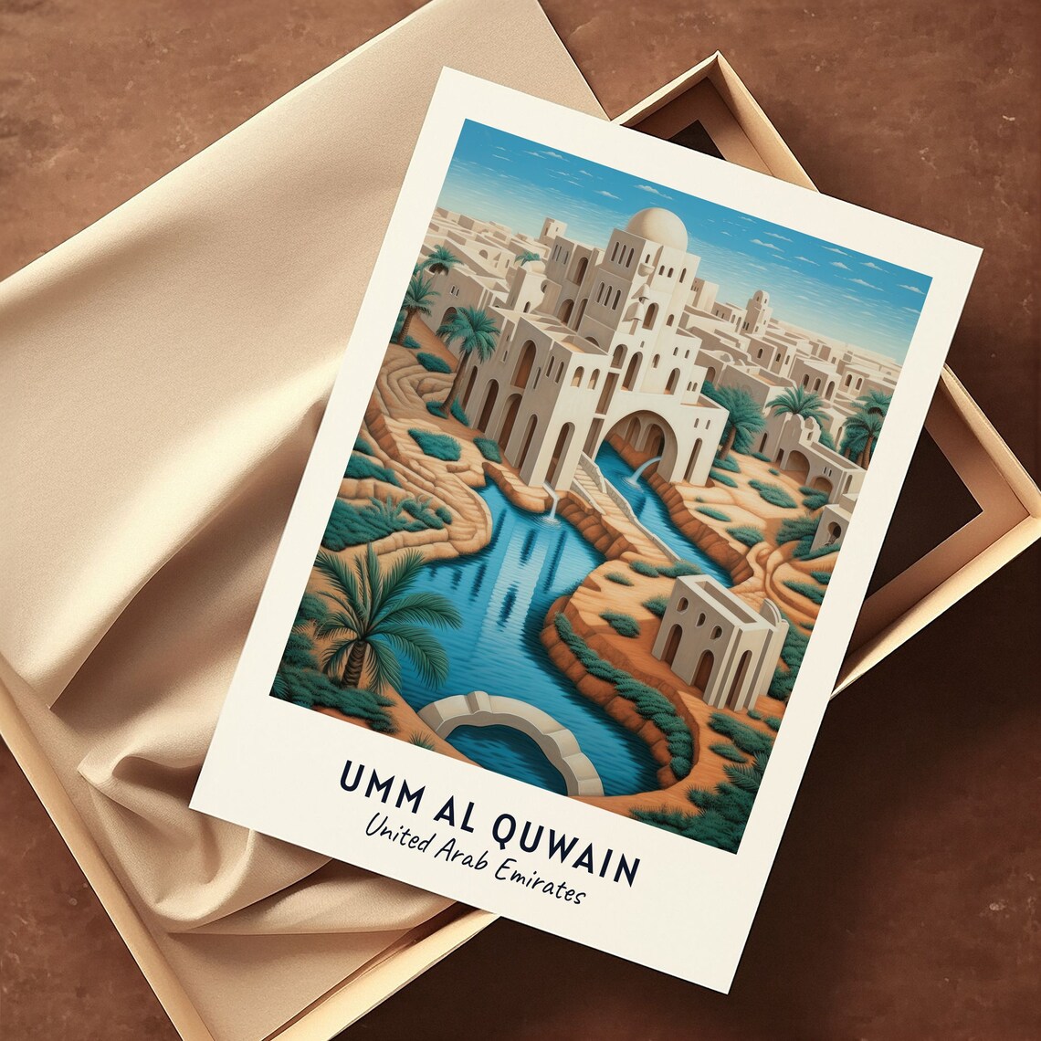Umm Al Quwain Fort Travel Print Wall Art Umm Al Quwain United Arab Emirates City Print Umm Al Quwain Fort Travel Gift - Image 3