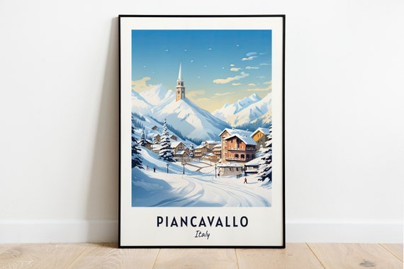 Piancavallo Travel Print Piancavallo Ski Poster Italy Ski Poster Piancavallo Ski Resort Print