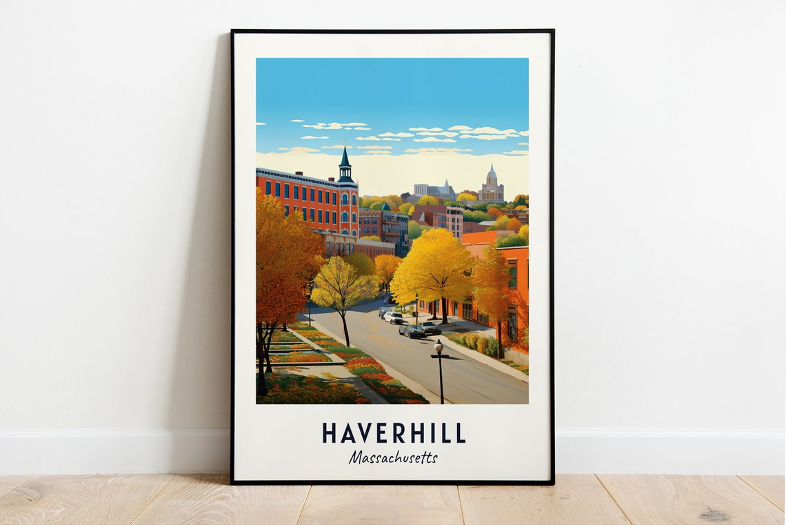 Haverhill Travel Print Wall Art Haverhill Massachusetts City Print Haverhill Travel Gift Haverhill City Poster