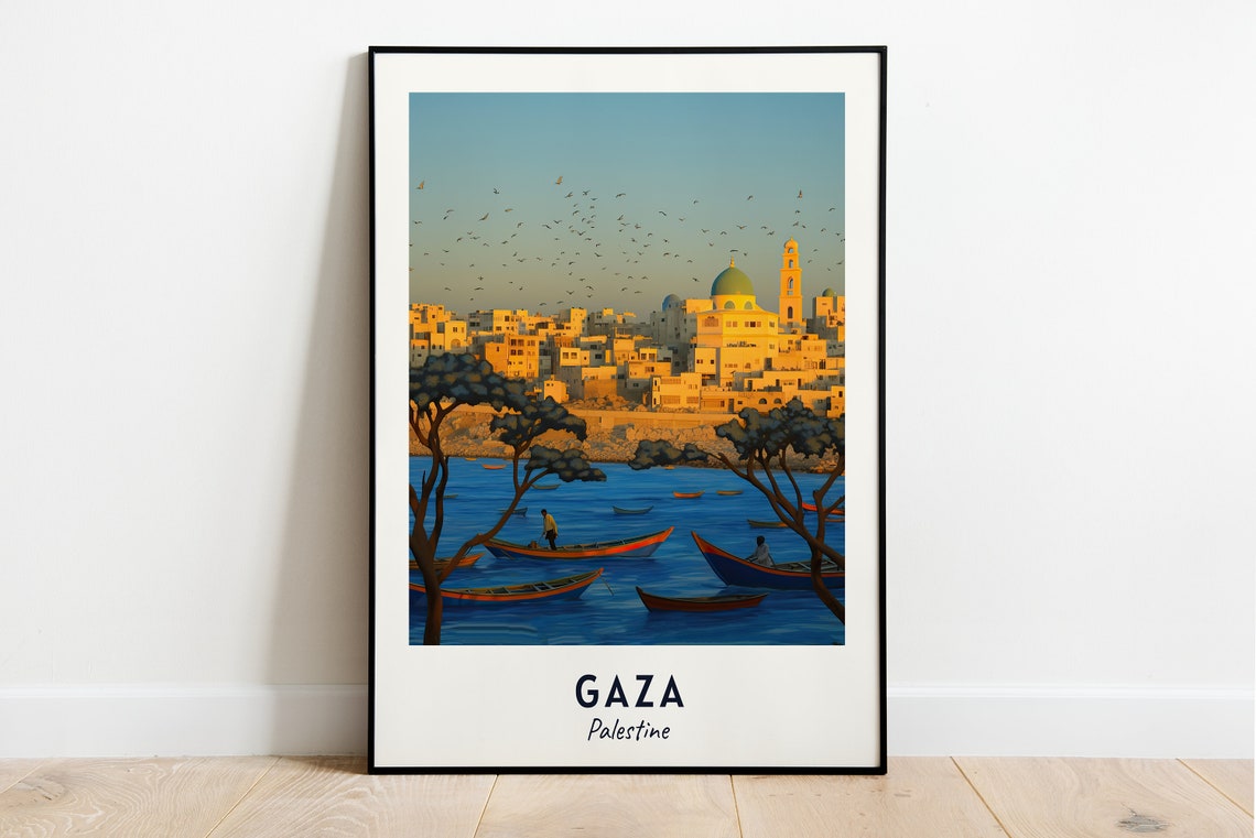 Gaza City Print Gaza Travel Poster Palestine Travel Gift Gaza Palestine Poster Gaza Gift