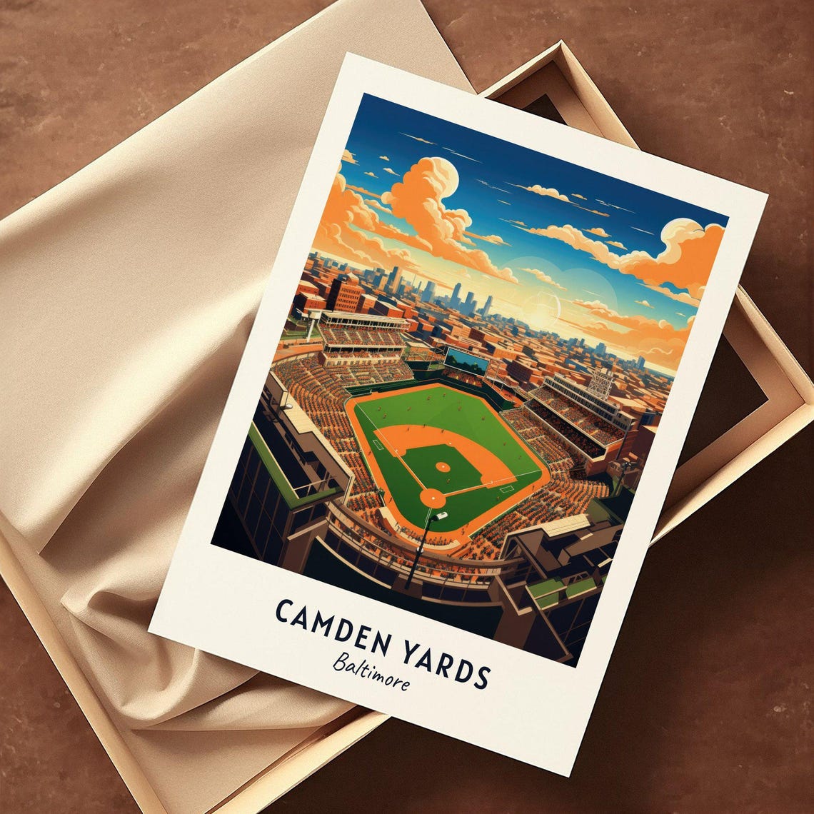Camden Yards Baltimore Orioles Baseball Stadium Skyline Poster - Image 3