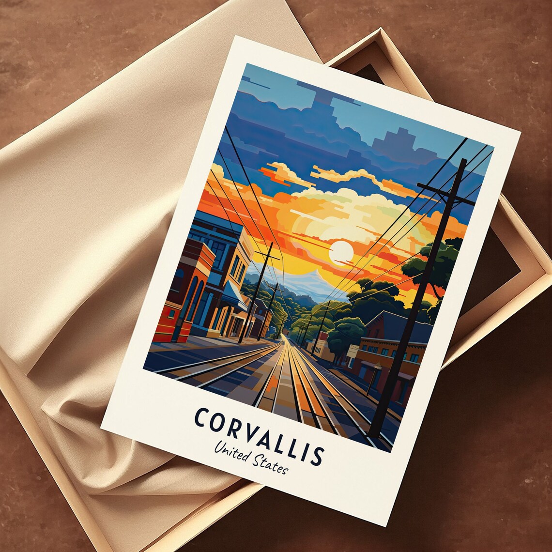Corvallis Travel Print Wall Art Corvallis United States City Print Corvallis Travel Gift Corvallis City Poster - Image 3
