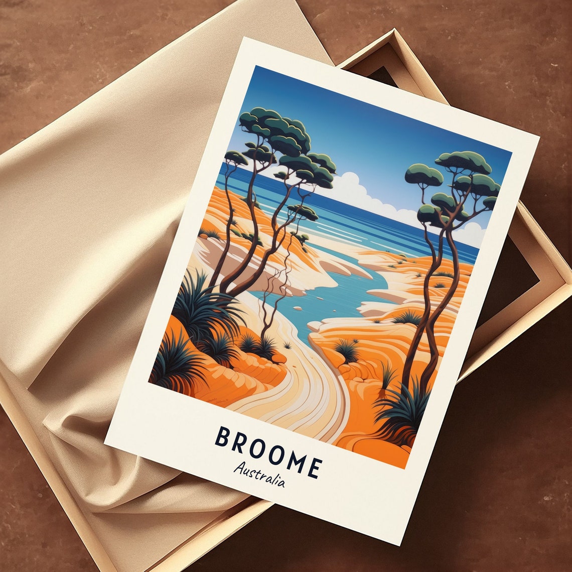 Cable Beach Golden Dunes Winding Creek Broome Australia Travel Poster - Image 3