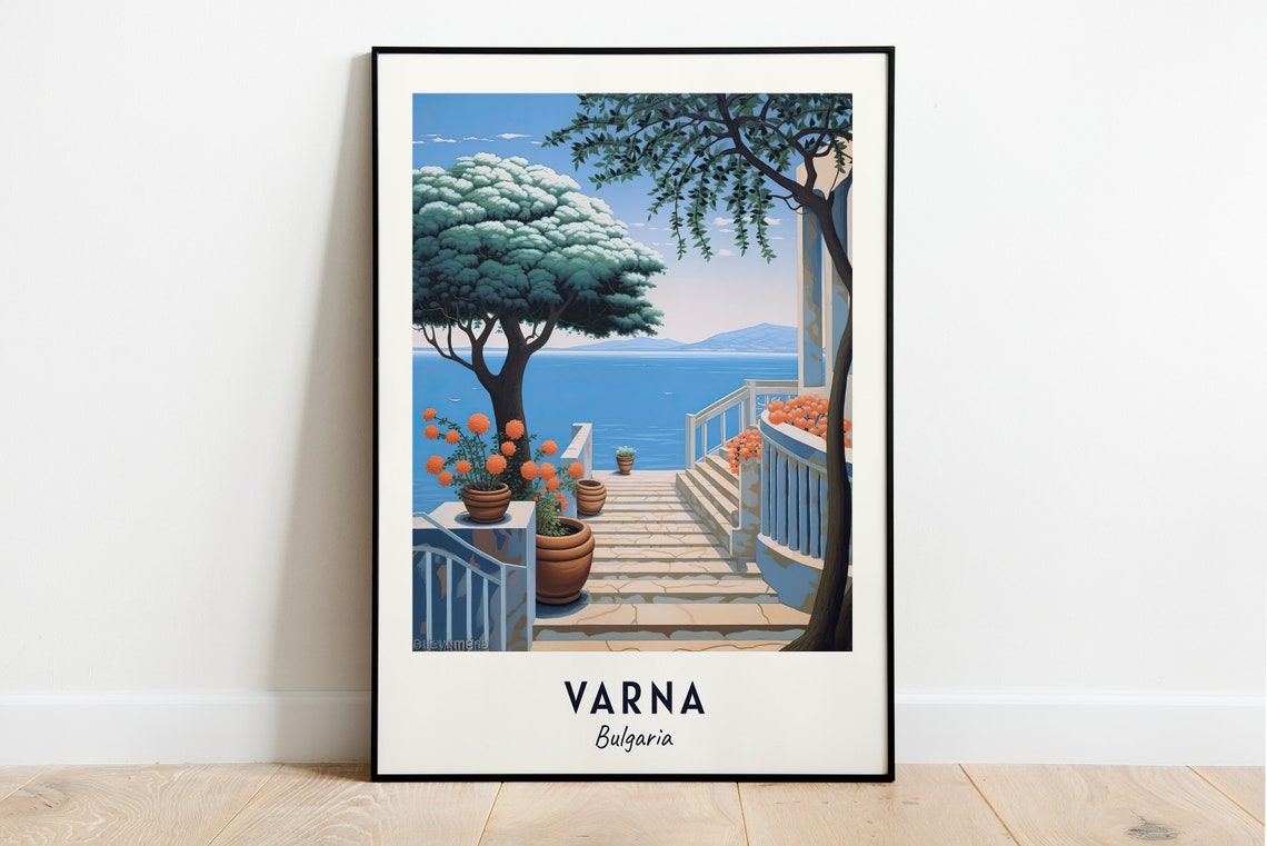 Varna Bulgaria Seaside Terrace Steps Down To The Black Sea Poster