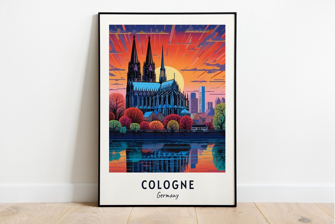 Cologne Germany Travel Poster, City Gift Print
