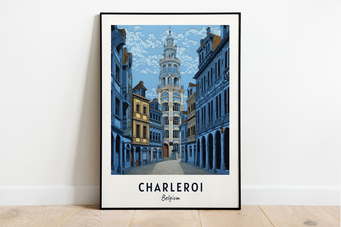 Belfry Of Charleroi Travel Print Wall Art Charleroi Belgium City Print Belfry Of Charleroi Travel Gift Belfry Of Charleroi Poster