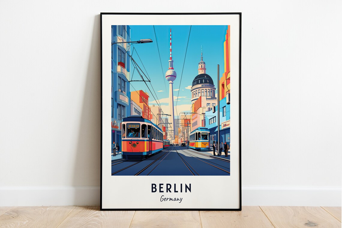 Berlin Travel Poster, Germany City Print