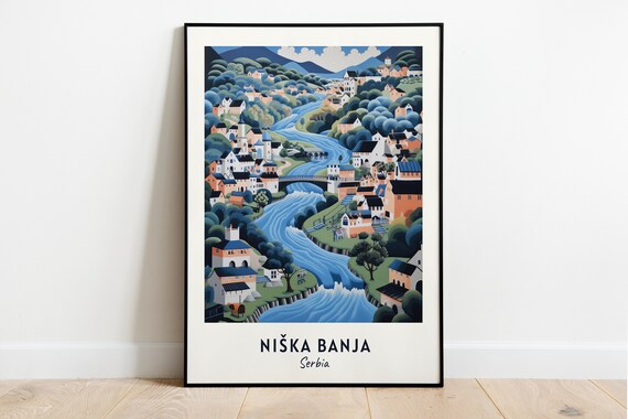 Niska Banja Serbia Historic Spa Town River Valley Travel Poster