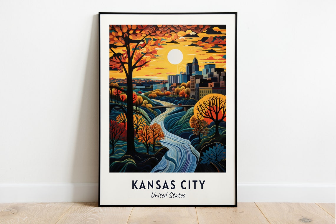 Kansas City United States Travel Print Wall Art Kansas City United States City Print Kansas City United States Travel Gift Wall Art