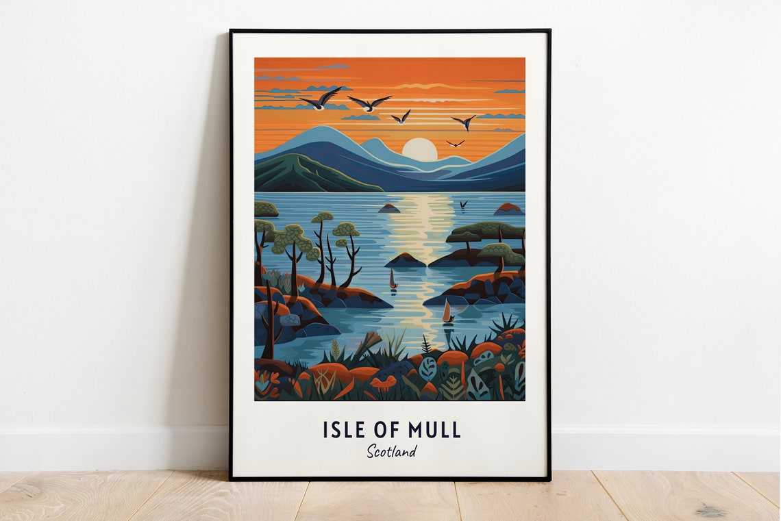 Isle Of Mull Wildlife Tours Travel Print Wall Art Isle Of Mull Scotland City Print Isle Of Mull Wildlife Tours Travel Gift Travel Gift