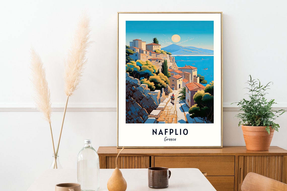 Palamidi Fortress Travel Print Wall Art Nafplio Greece City Print Palamidi Fortress Travel Gift Palamidi Fortress Poster Travel Gift - Image 2