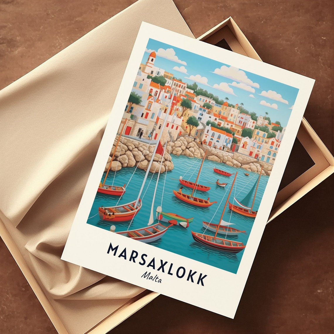 Marsaxlokk Bay And Fishing Village Travel Print Wall Art Marsaxlokk Malta City Print Marsaxlokk Bay And Fishing Village Travel Gift - Image 3
