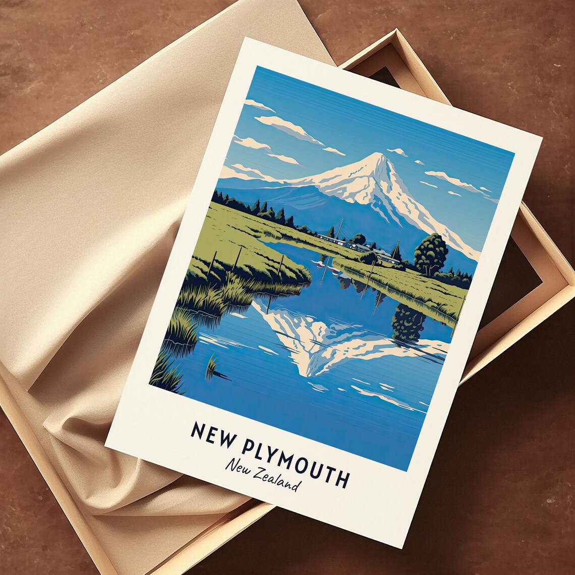 Mount Taranaki Travel Poster, New Plymouth New Zealand - Image 3