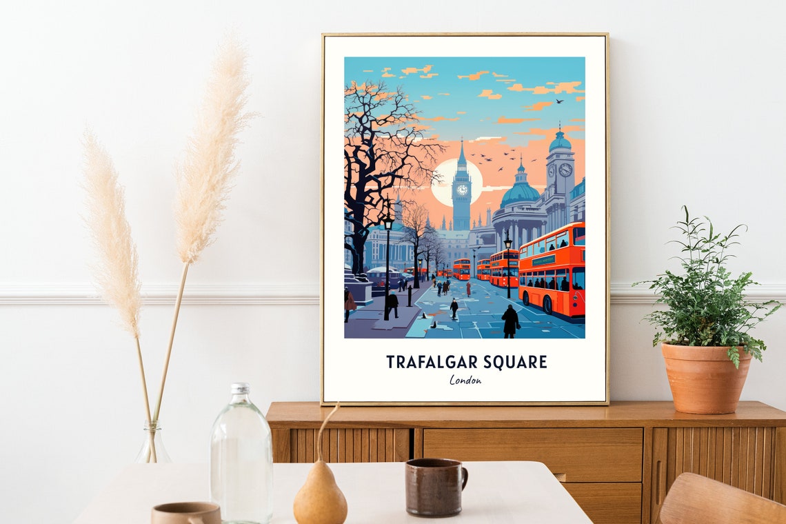 Trafalgar Square London Travel Print Wall Art Trafalgar Square London City Print Trafalgar Square London Travel Gift Trafalgar Square - Image 2
