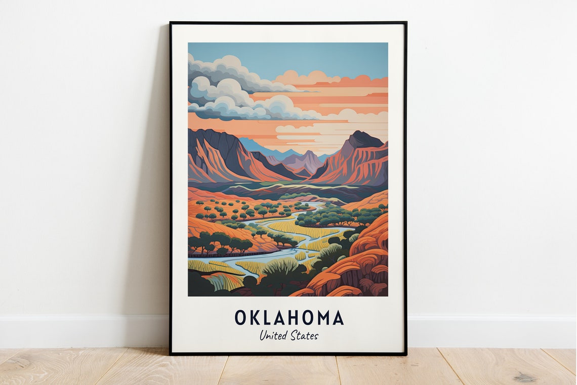 Oklahoma United States Travel Print Wall Art Oklahoma United States City Print Oklahoma United States Travel Gift Oklahoma Wall Art