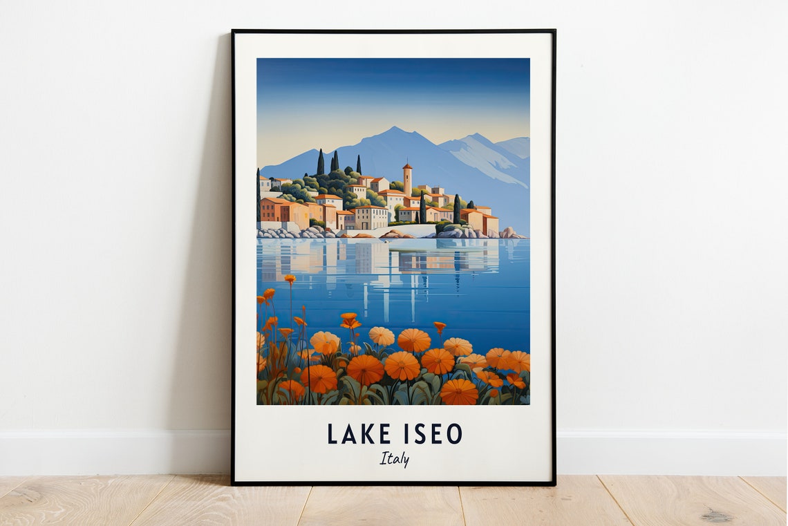 Lake Iseo Italy Travel Print Wall Art Lake Iseo Italy City Print Lake Iseo Italy Travel Gift Lake Iseo Italy Poster Travel Gift