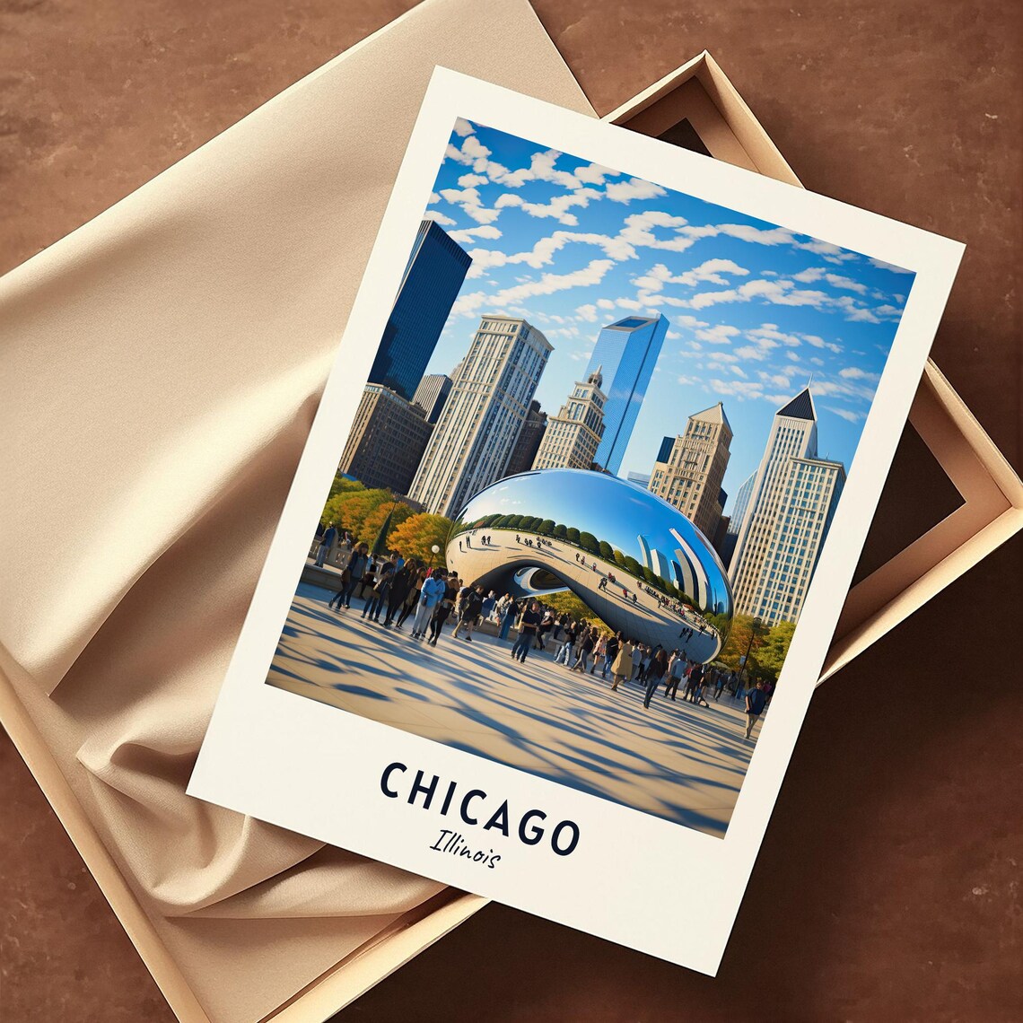 Chicago Travel Print Wall Art Chicago Illinois City Print Chicago Travel Gift Chicago City Poster Travel Gift - Image 3