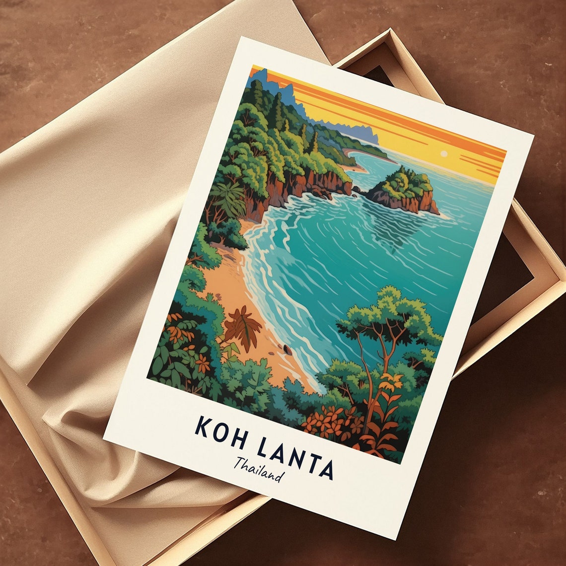 Kantiang Bay Travel Print Wall Art Koh Lanta Thailand City Print Kantiang Bay Travel Gift Kantiang Bay Poster - Image 3