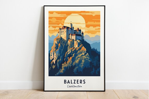 Balzers Liechtenstein Gutenberg Castle On A Rocky Crag Sunset Poster