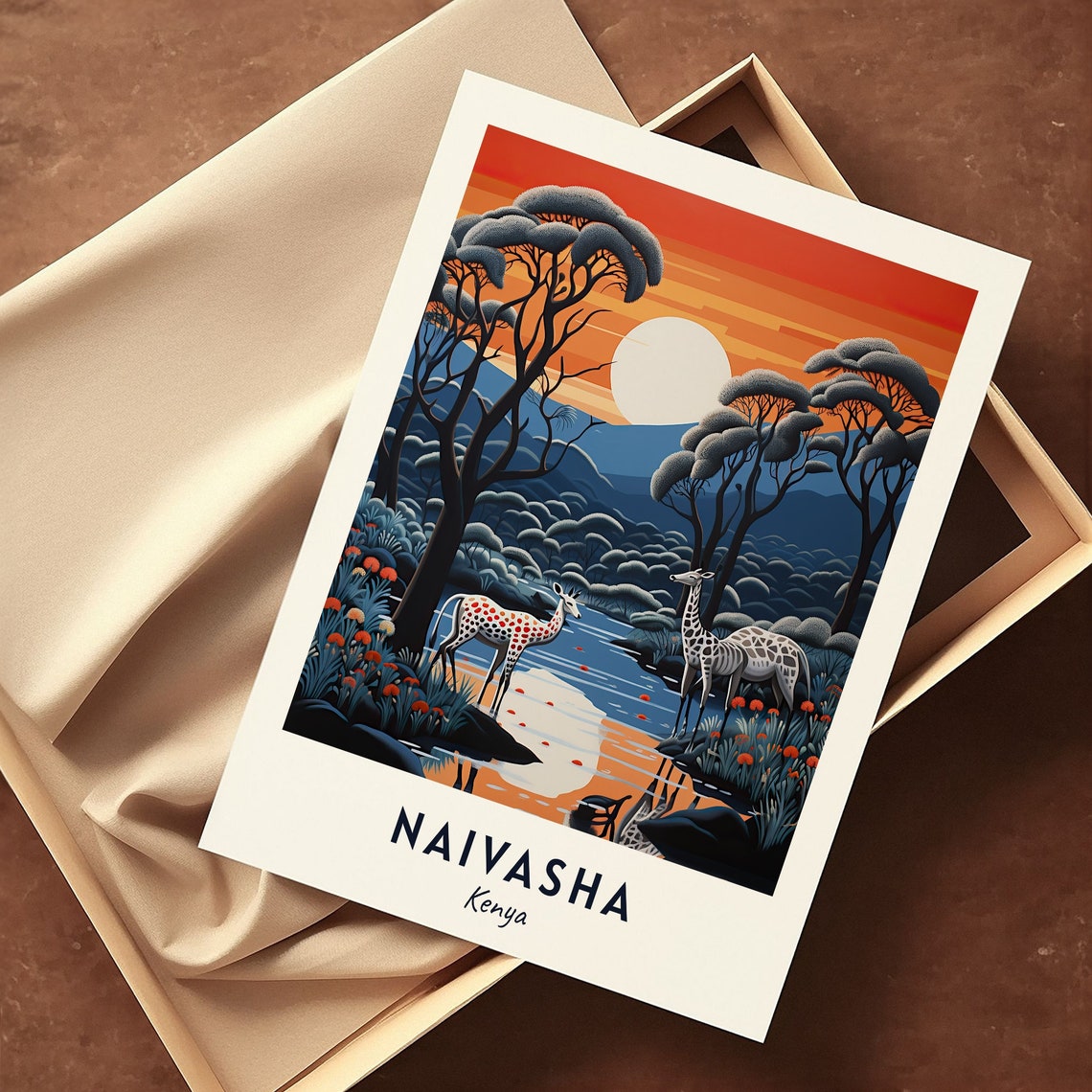 Naivasha Travel Print Wall Art Naivasha Kenya City Print Naivasha Travel Gift Naivasha City Poster Travel Gift - Image 3