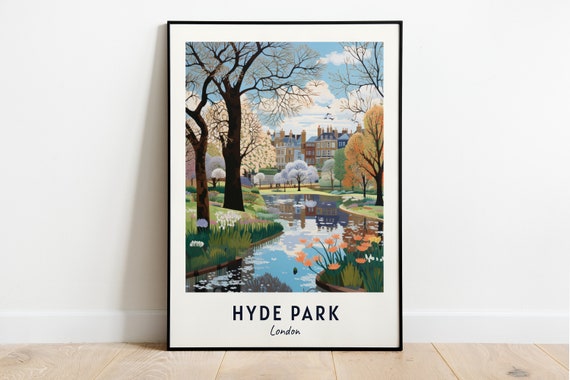 Hyde Park London Travel Poster, City Print