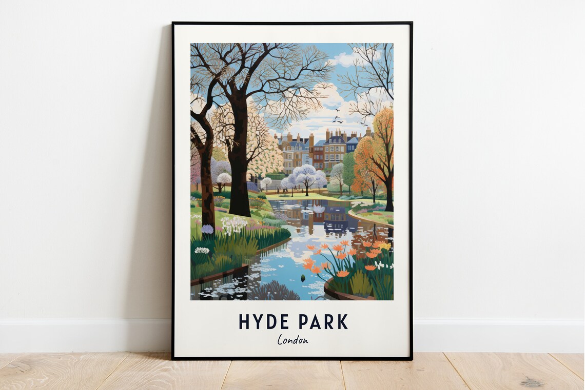 Hyde Park London Travel Poster, City Print