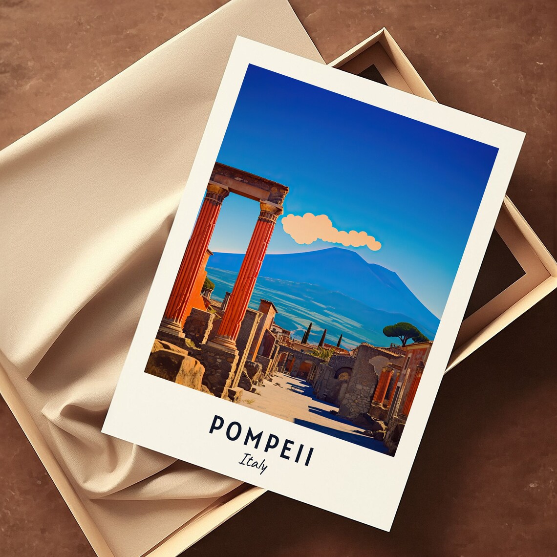 Pompeii Italy Ancient Ruins Mount Vesuvius Historic Travel Poster - Image 3