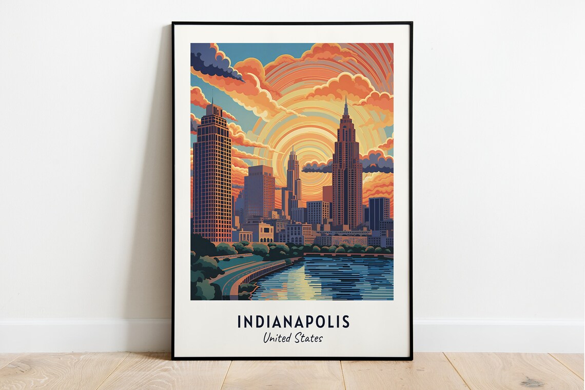 Indianapolis Travel Poster, United States City Print