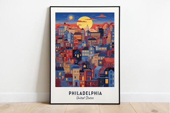 Philadelphia City Rooftops and Skyline at Sunset United States Poster