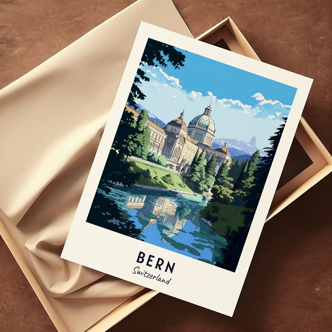 Bern Travel Poster, Switzerland City Print - Image 3