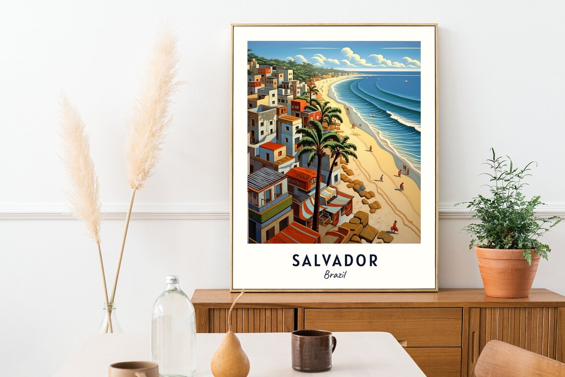 Porto Da Barra Beach Travel Poster, Salvador Brazil - Image 2