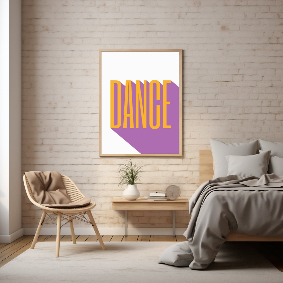 Dance Bold Retro Typography Orange Purple Modern Home Decor Print - Image 3