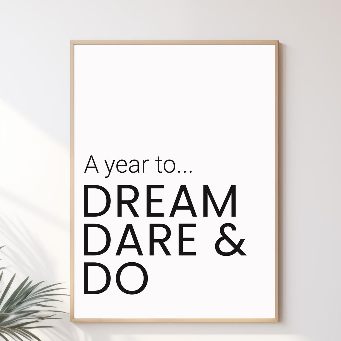 A Year To Dream Dare Do Minimal Black Typography New Year Poster