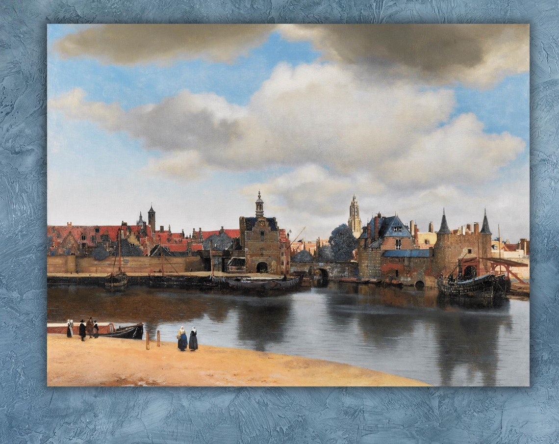 Johannes Vermeer View Of Delft 1661 Wall Art Print Dutch Painter Vermeer Landscape Reproduction Print Sea City Landscape Art - Image 3