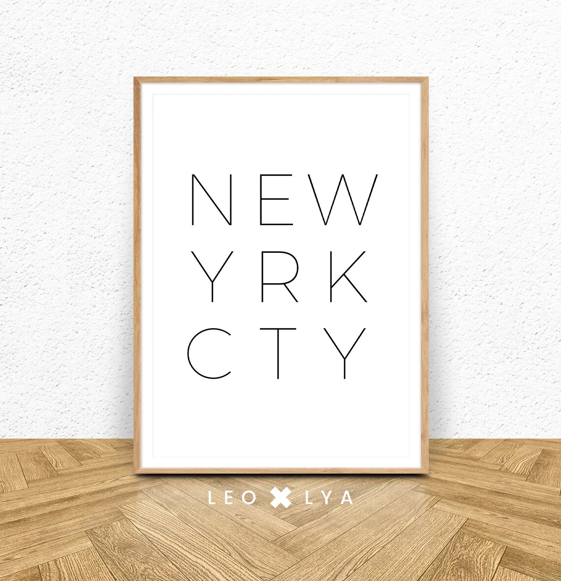 New York City Minimalist Typography Thin Lettering Home Decor Poster