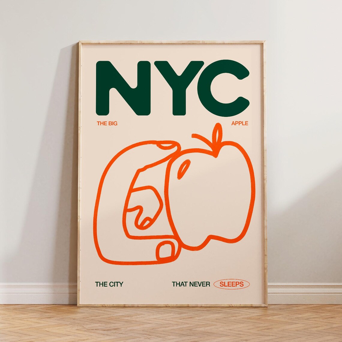 New York NYC Travel Poster, Hand-Drawn Doodle Decor