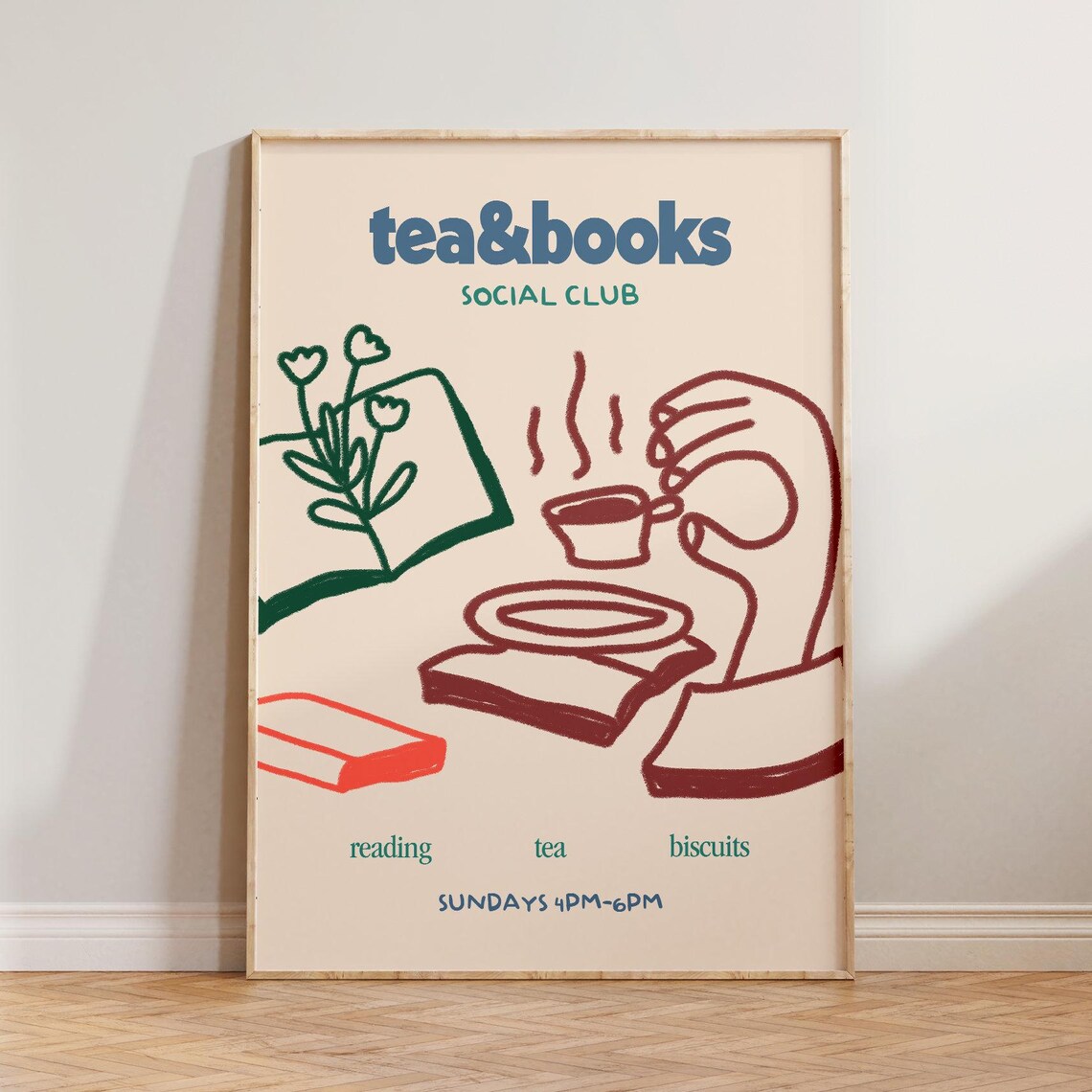 Book Wall Art Reading Print, Retro Literature Poster